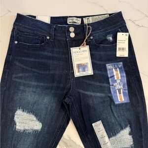 Indigo Rein Women's Ankle Jeans in Dark Blue, 11